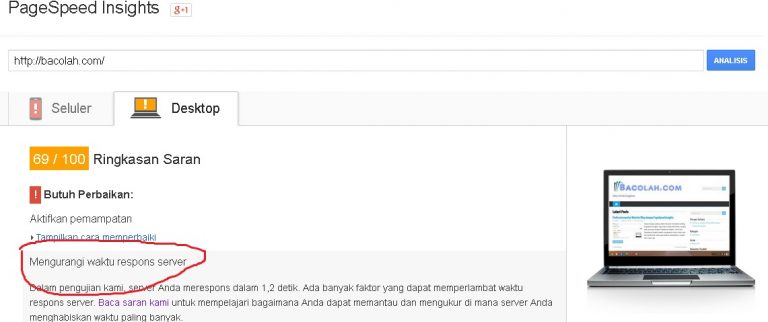 Periksa kecepatan Website/Blog dengan PageSpeed Insights