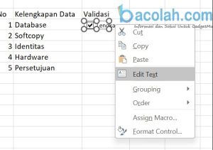 Cara Mudah Membuat Checklist Box di Microsoft Excel - Bacolah.com